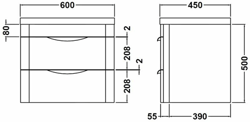 Additional image for 600mm Vanity Unit Pack 1 (Gloss White).