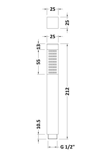 Additional image for Square Shower Handset (Chrome).