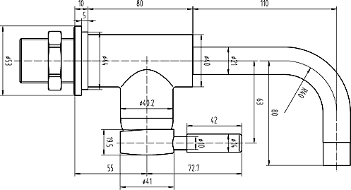 Additional image for 1 Tap Hole Wall Mounted Basin Tap.