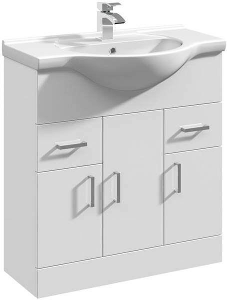 Additional image for Vanity Unit & Ceramic Basin Type 1 (755mm, White).