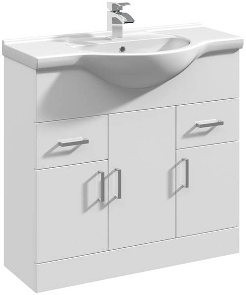 Additional image for Vanity Unit & Ceramic Basin Type 1 (855mm, White).