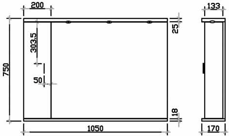 Additional image for Vanity Mirror With Cabinet & Lights (1050x750mm, White).