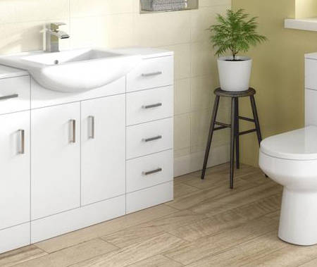 Additional image for 4 Drawer Bathroom Storage Unit (766x300x330mm, White).