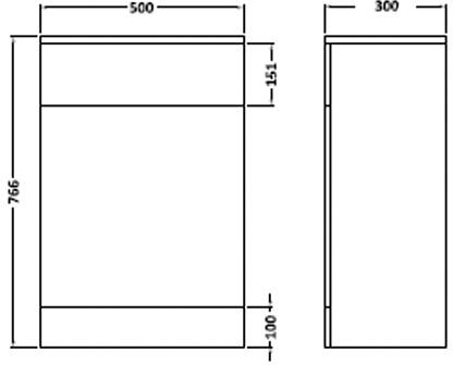 Additional image for Back To Wall WC Unit (766x500x300mm, White).