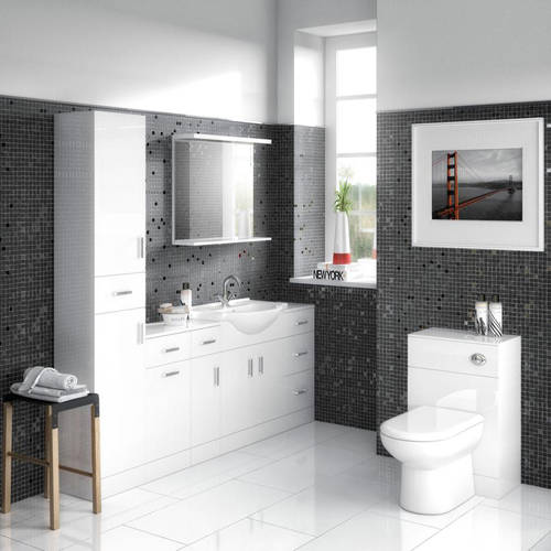Additional image for Back To Wall WC Unit (766x600x330mm, White).