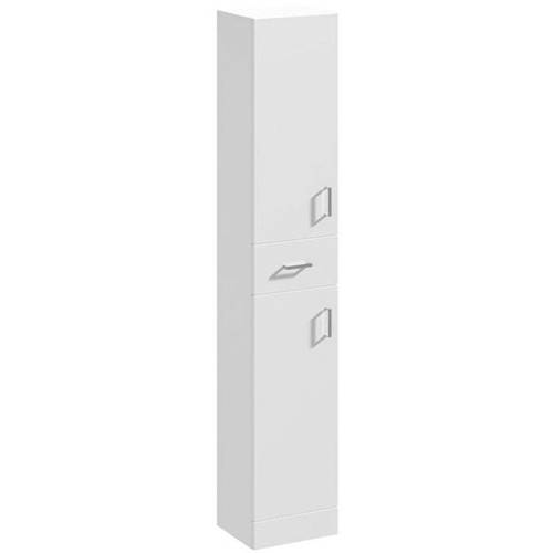 Additional image for Tallboy Storage Unit With Drawer (1902x350x330mm, White).