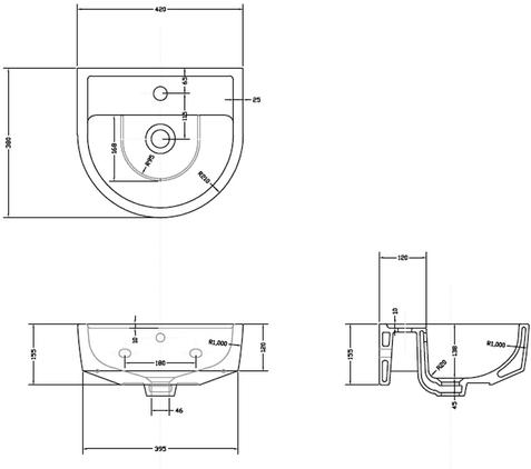 Additional image for Toilet With Luxury Seat, 420mm Basin & Pedestal.