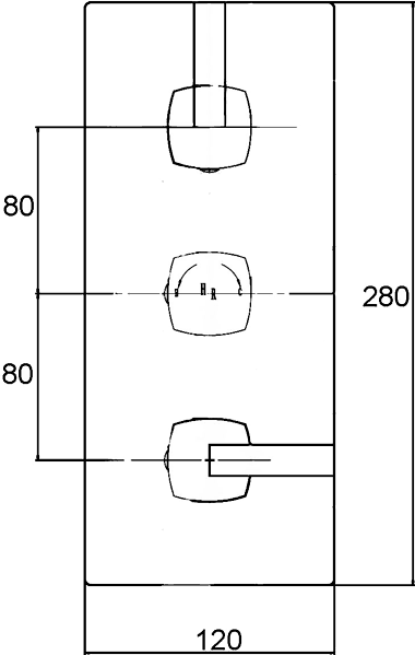 Additional image for Quest Triple Thermostatic Shower Valve, Head & Body Jets.