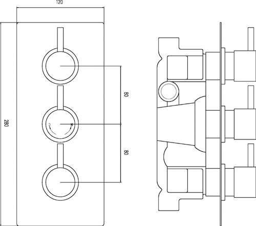 Additional image for Quest Thermostatic Shower Valve With Head, Slide Rail & Jets.