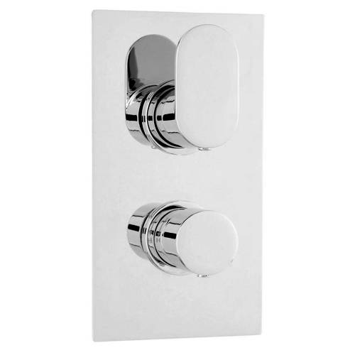 Additional image for Twin Thermostatic Shower Valve With 2 Outlets (Chrome).