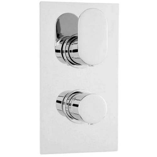 Additional image for Twin Thermostatic Shower Valve With 1 Outlet (Chrome).