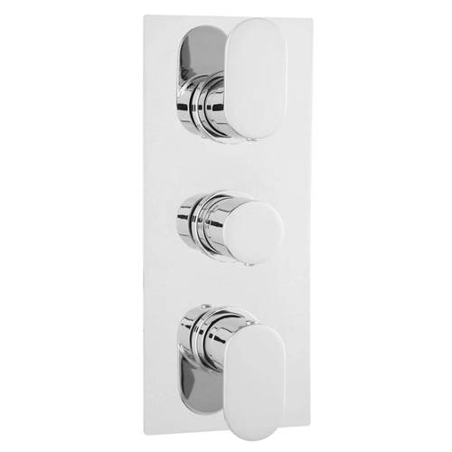 Additional image for Triple Thermostatic Shower Valve With 2 Outlets (Chrome).