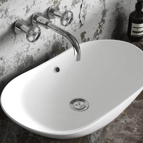 Additional image for Wall Mounted Basin & BSM Tap With Industrial Handles.