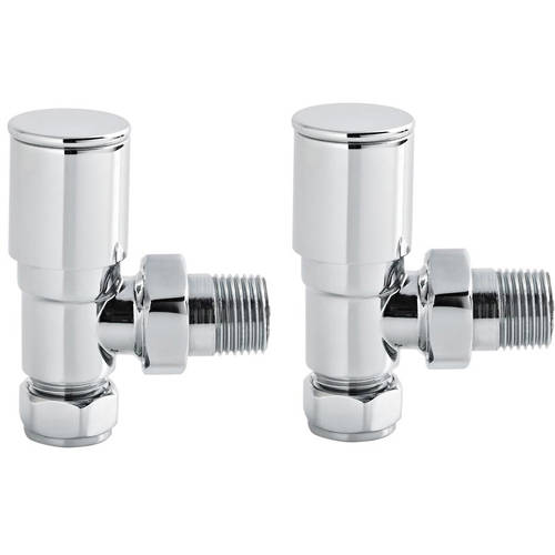 Additional image for Modern Radiator Valves (Angled, Chrome).