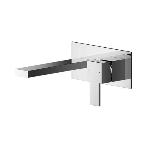 Additional image for Wall Mounted Basin Mixer Tap With Blackplate (Chrome).