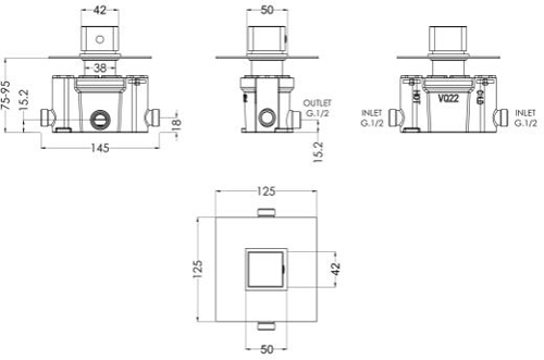 Additional image for Concealed Thermostatic Temperature Control Valve (Chrome).