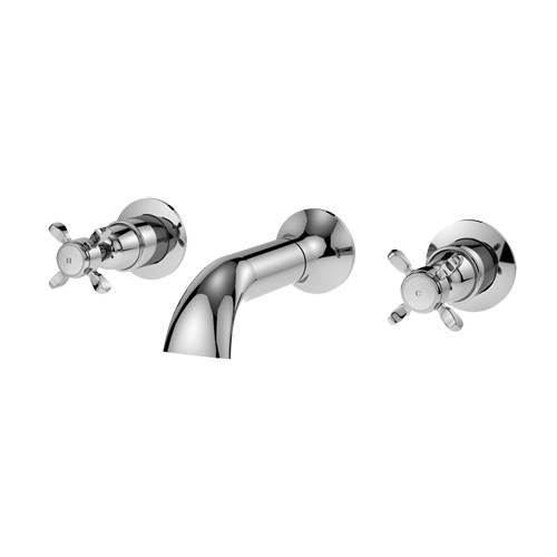 Additional image for 3 Hole Wall Mounted Bath Filler Tap (Chrome).