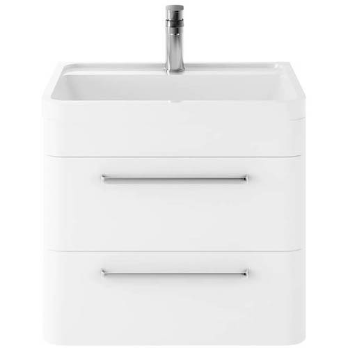 Additional image for Wall Hung Vanity Unit & Basin 600mm (Pure White).