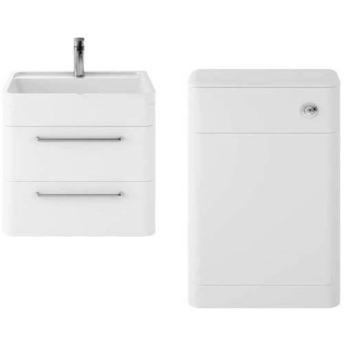 Additional image for Wall Hung 600mm Vanity Unit & BTW Pack (Pure White).