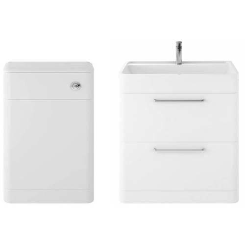 Additional image for Floor Standing 800mm Vanity Unit & BTW Pack (Pure White).