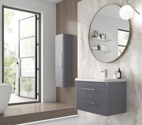 Additional image for Wall Hung Vanity Unit & Basin 600mm (Cool Grey).
