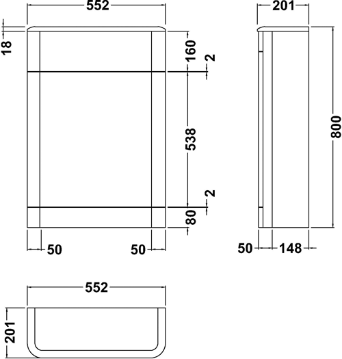 Additional image for Wall Hung 800mm Vanity Unit & BTW Pack (Cool Grey).