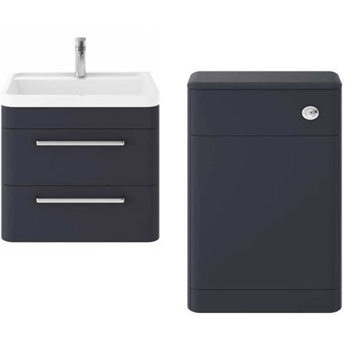 Additional image for Wall Hung 600mm Vanity Unit & BTW Pack (Indigo Blue).