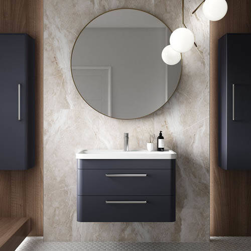 Additional image for Wall Hung Vanity Unit & Basin 800mm (Indigo Blue).