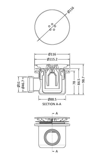 Additional image for Fast Flow Shower Waste (Black).