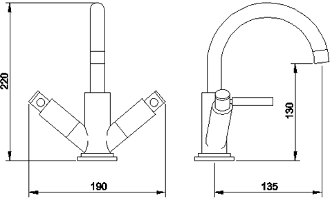 Additional image for Basin Tap With Small Spout, Waste & Lever Handles.