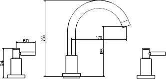 Additional image for 4 Tap Hole Bath Shower Mixer Tap With Small Spout & Retainer