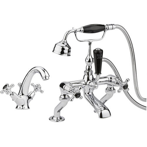 Additional image for Mono Basin & BSM Tap Pack With X-Heads (Black & Chrome).
