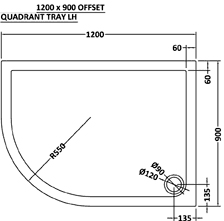 Additional image for Offset Quadrant Shower Tray 1200x900 (LH, Slate Grey).