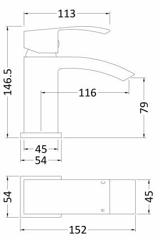 Additional image for Mono Basin Mixer Tap With Push Button Waste (Chrome).