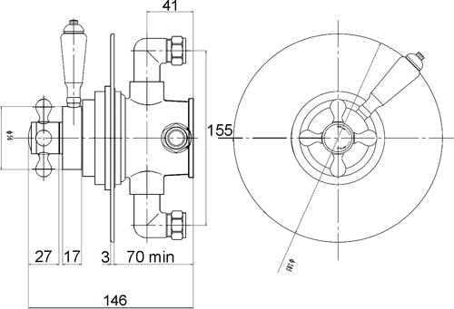 Additional image for Concealed Dual Shower Valve (1-Way, Chrome).