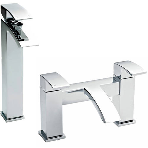 Additional image for Bath Filler & High Rise Basin Tap Pack (Chrome).