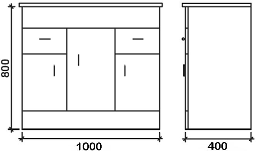 Additional image for 1000mm Vanity Unit Suite With BTW Unit, Pan & Seat.