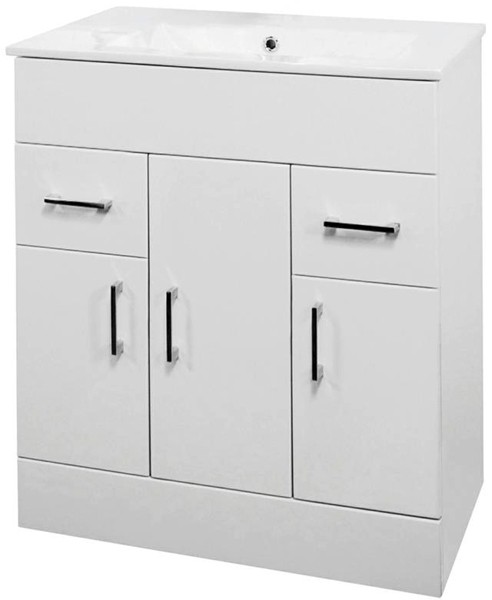 Additional image for 800mm Vanity Unit Suite With BTW Unit, Pan & Seat (White).