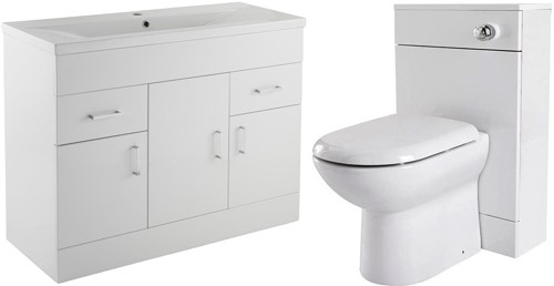 Additional image for 1000mm Vanity Unit Suite With BTW Unit, Pan & Seat.