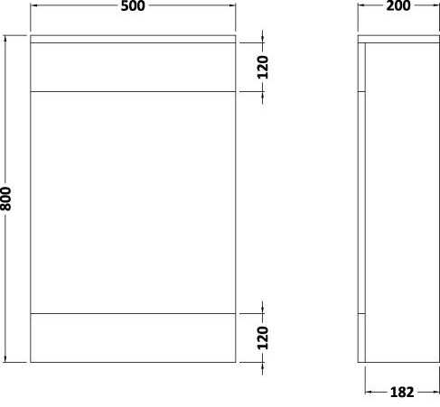 Additional image for Back To Wall WC Unit With Pan, Cistern & Seat (White). 500x800mm.