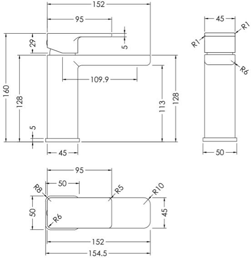 Additional image for Eco Basin Mixer Tap With Push Button Waste (Chrome).