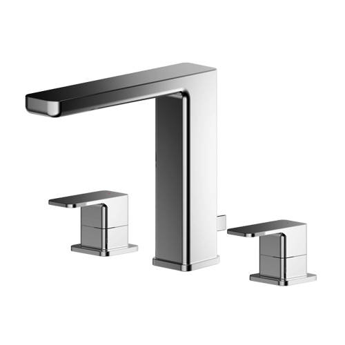 Additional image for 3 Hole Basin Mixer Tap With Waste (Chrome).