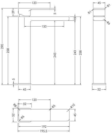 Additional image for Tall Basin Mixer Tap (Matt Black).