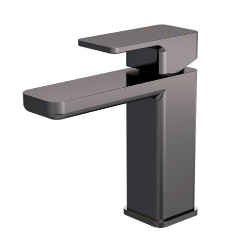 Additional image for Basin Mixer Tap With Push Button Waste (Brushed Gun Metal).