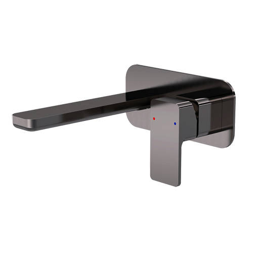 Additional image for Wall Mounted Basin Mixer Tap With Blackplate (Gun Metal).