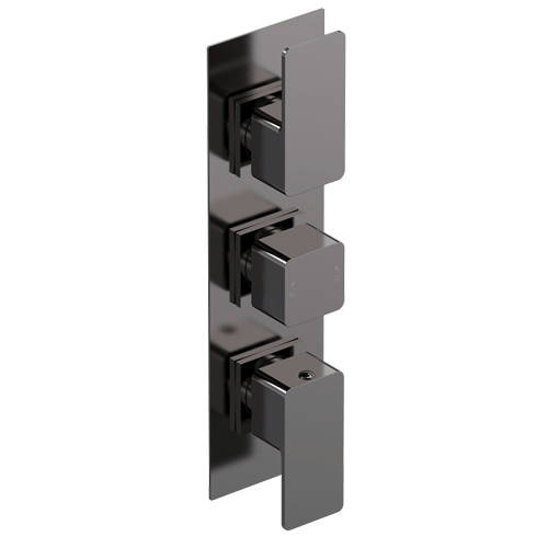 Additional image for Concealed Thermostatic Shower Valve (2 Outlets, Gun Metal).