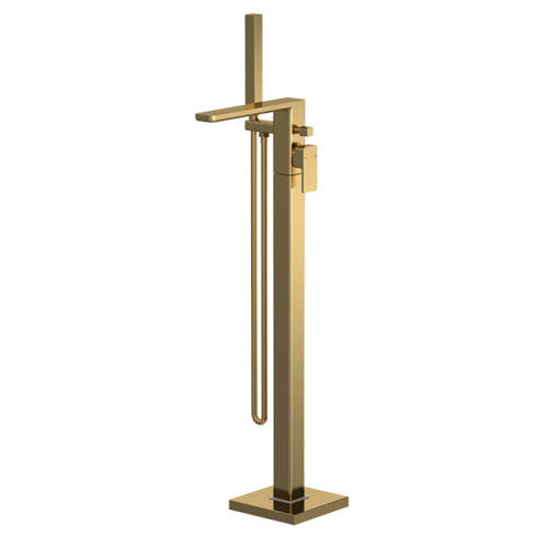 Additional image for Floor Standing Bath Shower Mixer Tap (Brushed Brass).