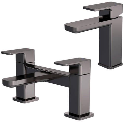 Additional image for Basin & Bath Filler Tap Pack (Brushed Gun Metal).