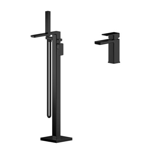 Additional image for Basin & Floor Standing Bath Shower Mixer Tap (Matt Black).