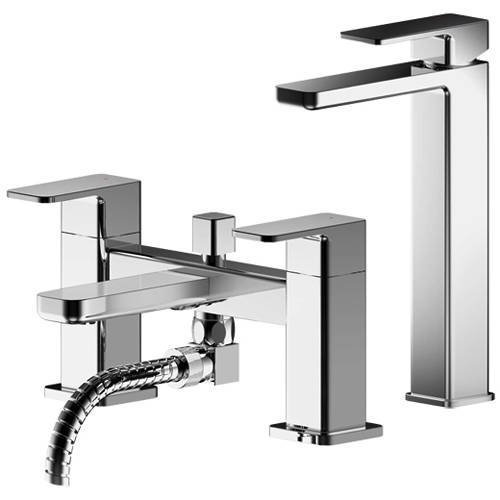 Additional image for Tall Basin & Bath Shower Mixer Tap (Chrome).